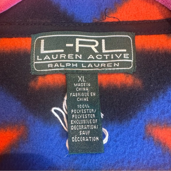 Lauren-Ralph Lauren Active Wear Women's Blue and Orange  Geometric Vest size XL - Picture 3 of 5